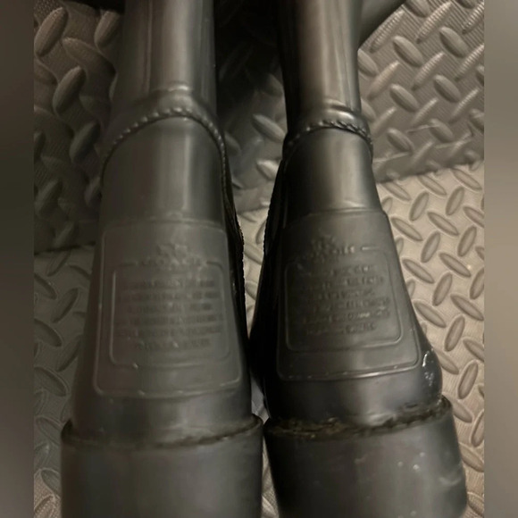 Coach Womens Tristee Mat Rubber Black Boots Lace Up Calf Fleece Lined size 6B‎ - Picture 4 of 10